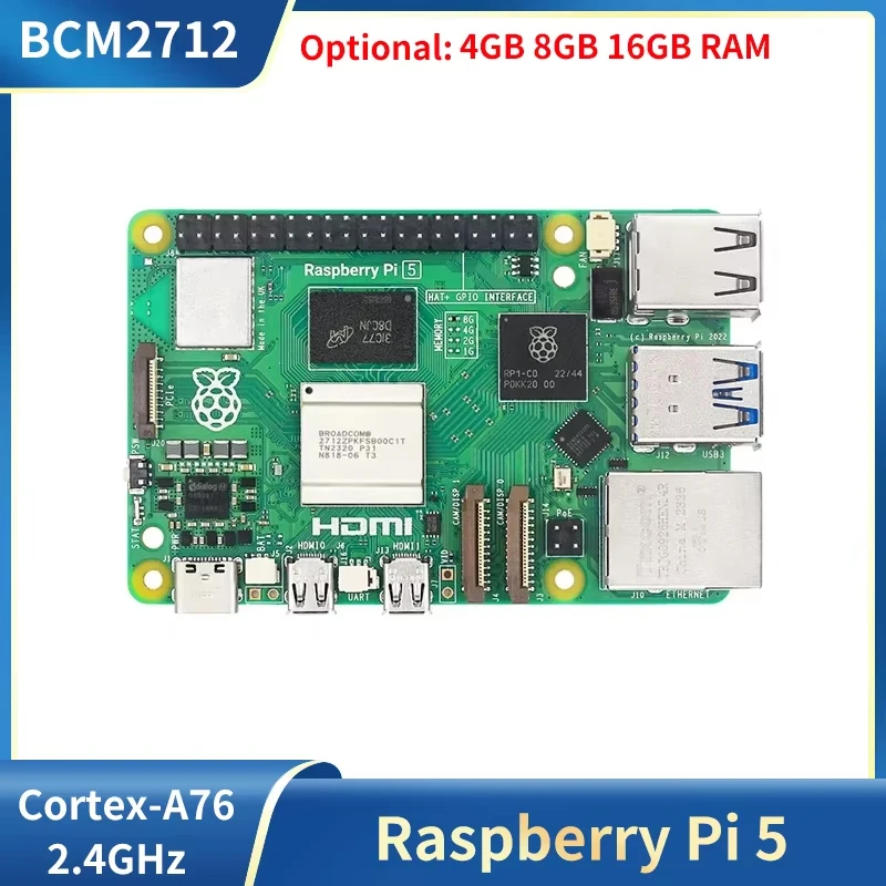 

Плата разработки Raspberry Pi 5 4 ГБ 8 ГБ 16 ГБ ОЗУ BCM2712 Cortex-A76 2,4 ГГц VideoCore VII для Raspberry Pi 5