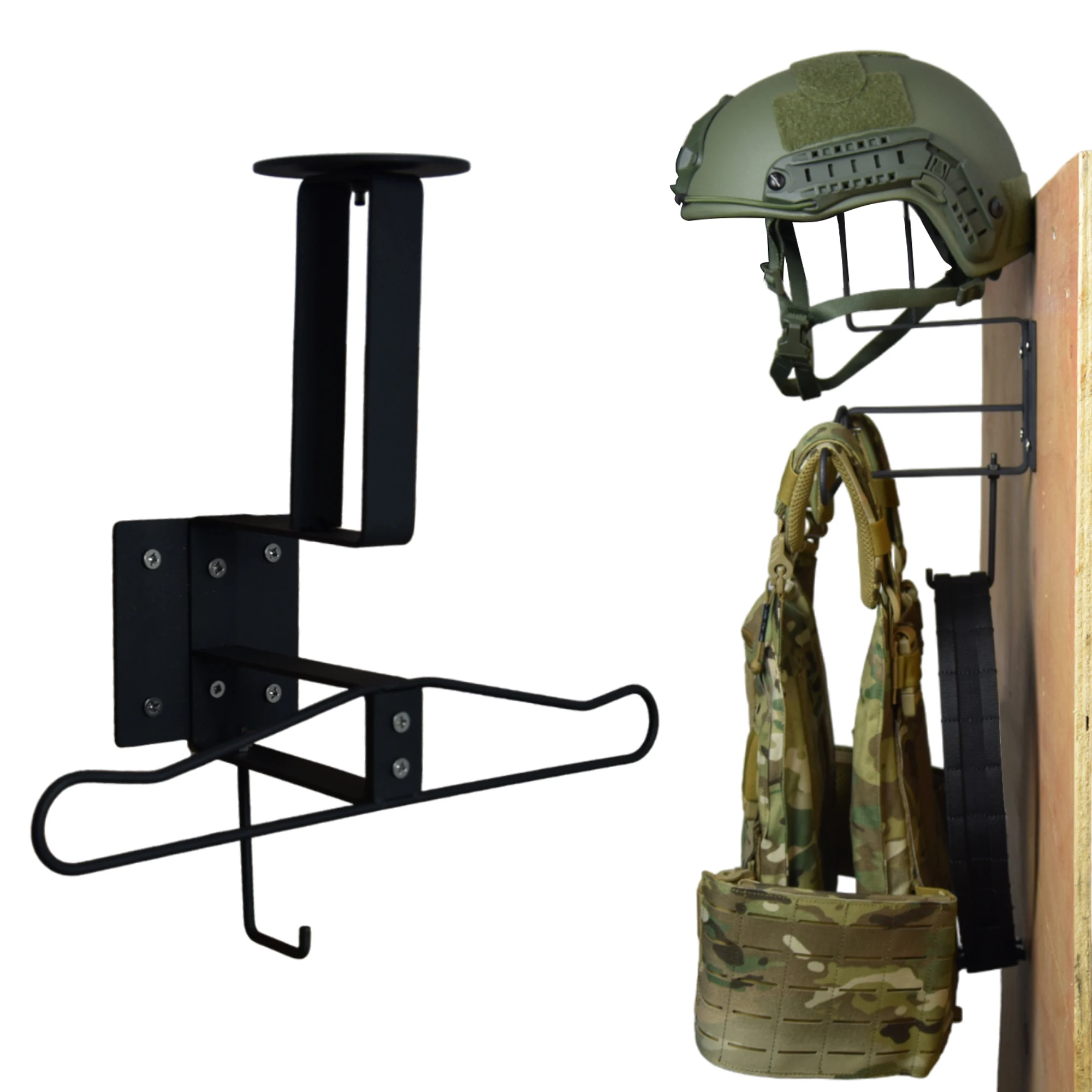 Tactical Accessory Display Rack Ferrous with Helmet Holder Multipurpose Wall Mount Organizer for Motorcycle  Cycling  and Sports