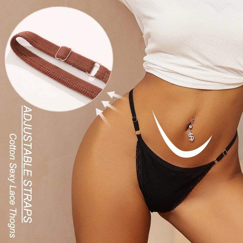 10 ks dámské krajkové bavlněné tanga sexy g-string kalhotky s T-back kalhotky dámské prodyšné spodní prádlo bikiny módní jednobarevné měkké spodní prádlo - náhled 3