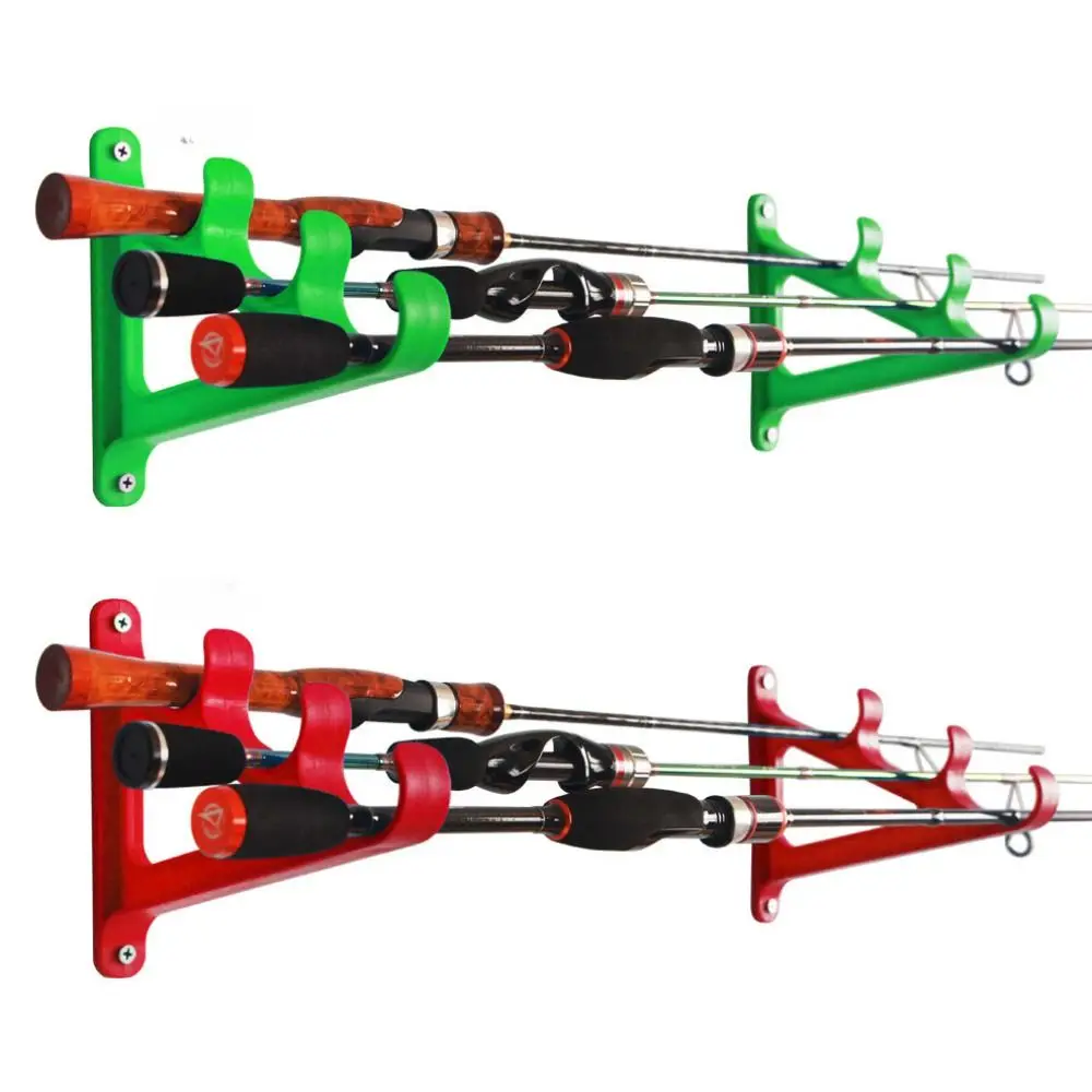 

Wall Mounted Fishing Pole Holder 3-Position Pole Organizer Fishing Rod Rack Save Space Pp Material Rod Storage Rack