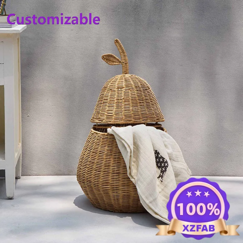 Factory Direct 2026 Handmade rattan storage basket Children's cartoon fruit Sydney storage box Washable storage boxTeaching
