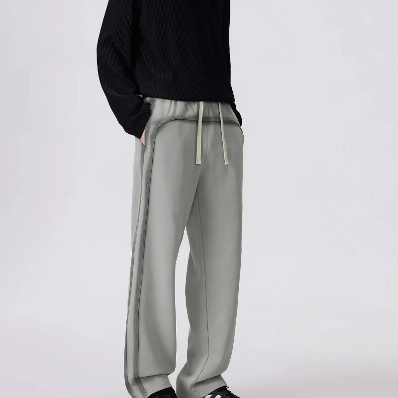Vintage Y2K American Street Baggy Loose Straight Sweatpants Unisex 2026 Fall Winter Heavyweight Nano Spray Washed Elastic Pants