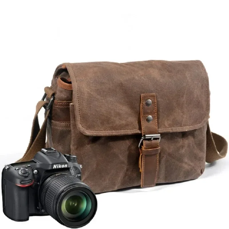 

M233 Retro Waterproof Camera Bag Photography Package DSLR Shoulder Case for Sony Nikon Canon Canvas Micro Single Messenger