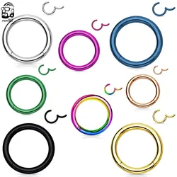 1PCS G23 Surgical Steel Septum Piercing Clicker Jewelry 16G Nose Hoop Piercing Lot Labret Cartilage Helix Piercing Nose Rings