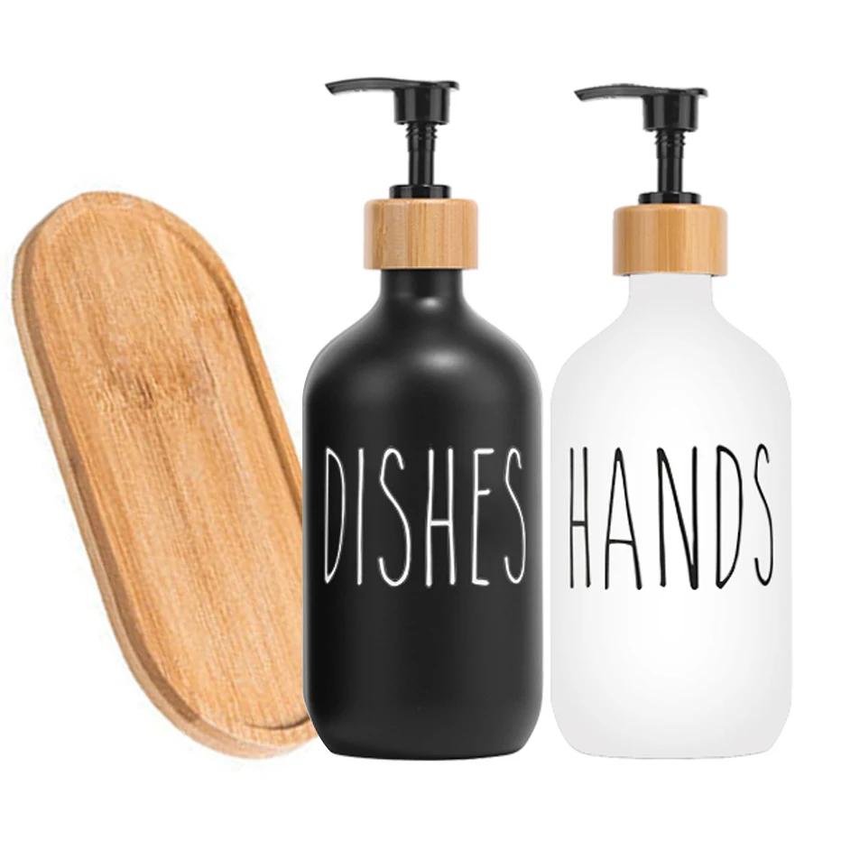 Black Dish Soap Dispenser for Kitchen Sink Hands Soap and Dishes Detergent Storage Bottle Refillable Bathroom Shampoo Bottles