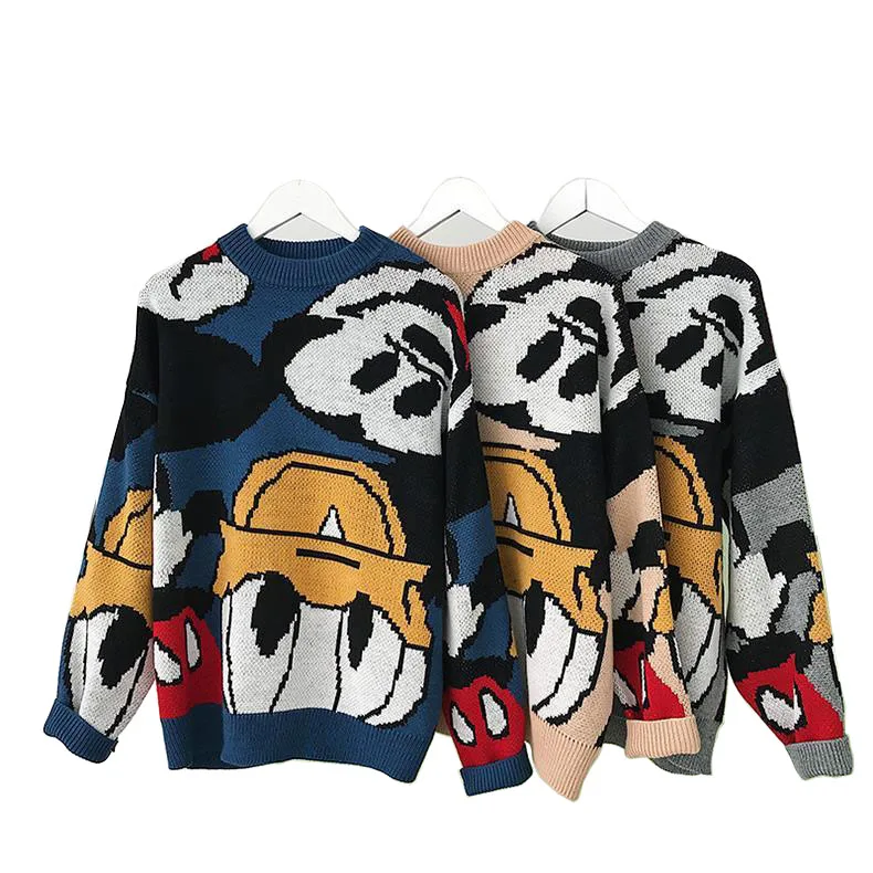 

Disney Mickey Mouse Autumn Winter Knitted Jumper Tops turtleneck Pullovers Casual Sweaters Women Long Sleeve Loose Sweater Girls