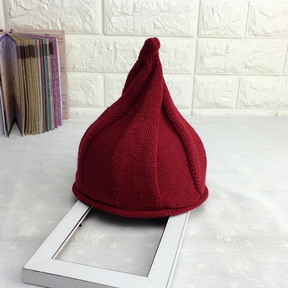 الأطفال قبعات متماسكة أطفال شتاء دافئ قبعة لينة مرنة تناسب أنيق وأشار تصميم الأرجواني الأحمر طفل الحياكة قبعة