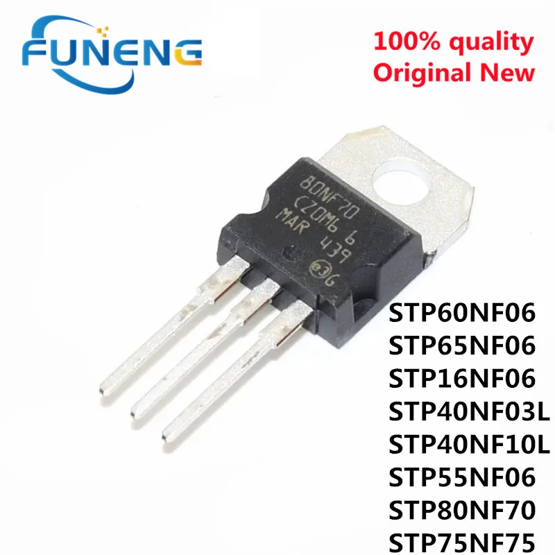 10PCS STP60NF06 P60NF06 TO-220 STP60NF06L P65NF06 STP16NF06 STP40NF03L STP40NF10L STP55NF06 P55NF06 STP75NF75 STP80NF70 P65NF06