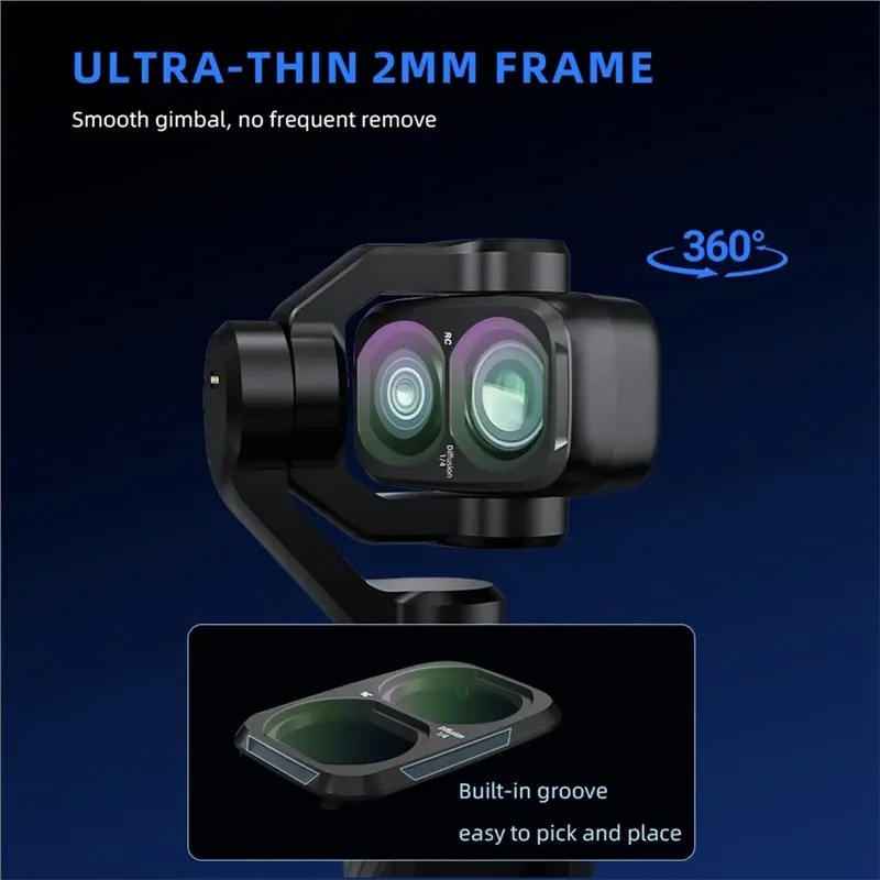 AT82-CPL+ Diffusion 1/4+ ND 16 Magnetic Lens Filter For DJI OSMO Pocket 4P Vlog Camera Density