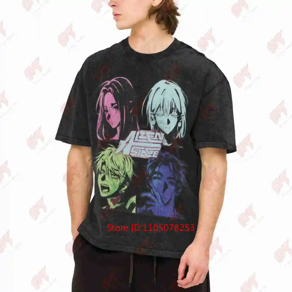 2026 Alien Stage Sua Mizi Ivan Till Alnst Ivantill Mizisua Idol Anime Vintage Washed Tee Pure Cotton T-Shirt