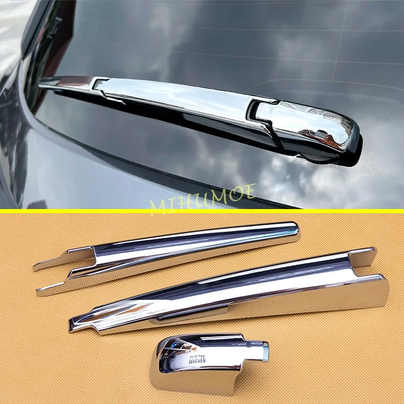 3Pcs Chrome Rear Windscreen Wiper Cover For 2022 2023 2024 Lexus NX NX250 NX350 NX350h NX450h+ Exterior Accessories