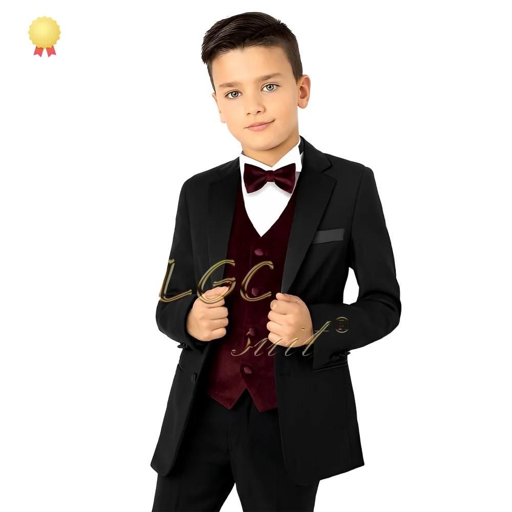 Children's 2-piece formal suit, customized suit and dress suit for boys aged 2 to 16 years old, birthday event celebration dress