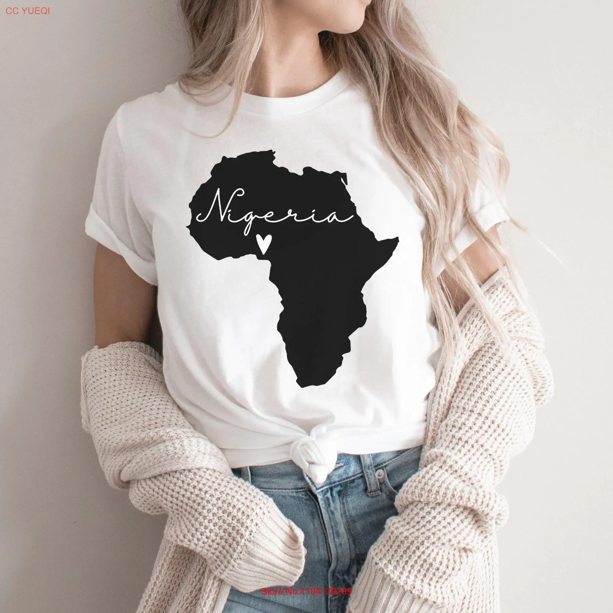 Nigeria T Shirt Pride West Africa Love long or short sleeves