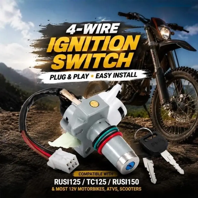 4 Wires Motorcycle Ignition Switch Plug And Play High Reliability Accessory Fit for Rusi125 TC125 Rusi150 Motorcycle