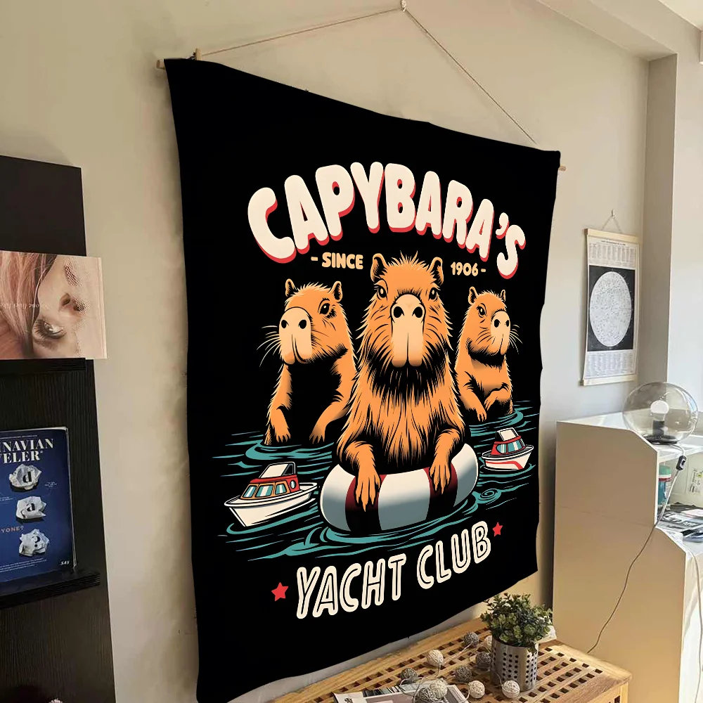 

Cartoon Capybara Vintage Happy Birthday Banner Backdrop For Birthday Banner Party Background Decor Decorations