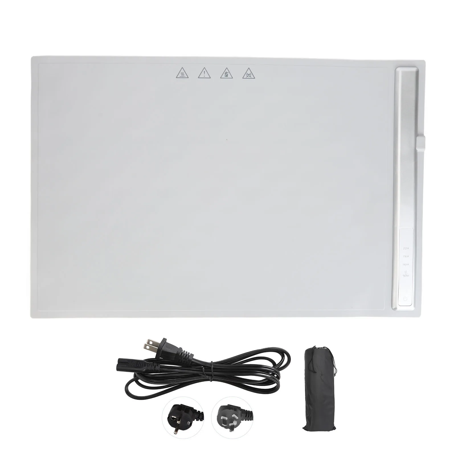 

Электрический поднос для подогрева, серый, гибкий подогреватель еды, складной силикон, 15x23 дюйма, 3 температуры, сенсорное управление, быстрое размещение нагрева