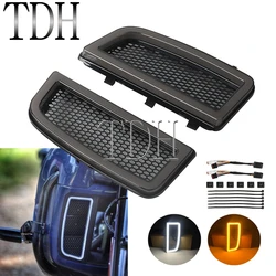 Motorcycle DRL LED Turn Signal Light Fairing Lower Grills For Harley Touring Street Electra Glide FLHTK FLHTKSE FLHXSE CVO 14-20