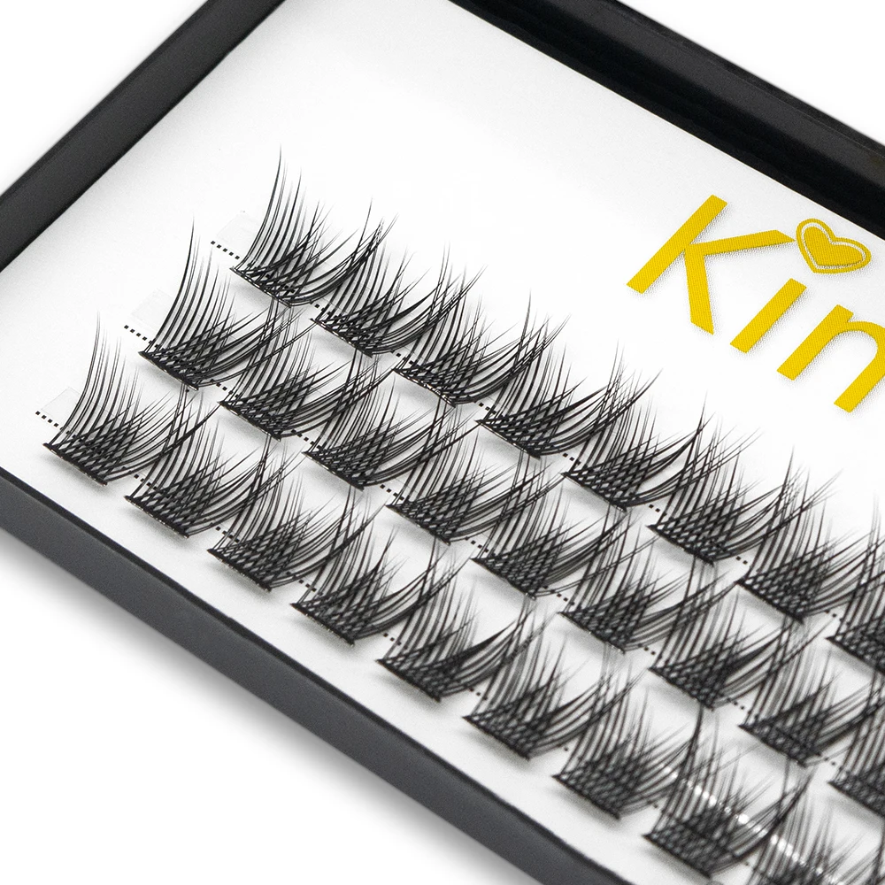 W03 36 Bundles Kimcci Mink Eyelash Extension Faux Mink Lashes Segmented False Bundles Eyelashes  Natural Easy to Operate Eyelash
