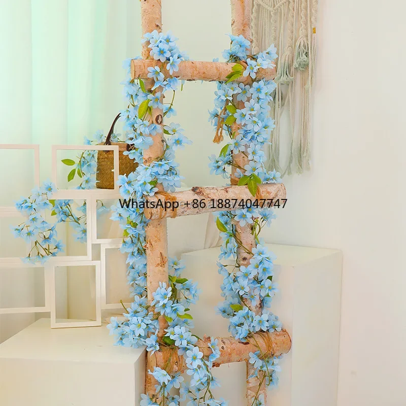 Wholesale Winter Jasmine Vine Artificial Flower Vine for Christmas Home Attic Hotel Ceiling Outdoor Fence Decoration