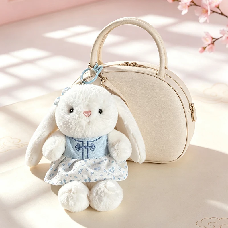 Kawaii Bunny Plush Toy Soft Long Ear Rabbit Stuffed Doll Couple Keychain Backpack Pendan Sweet Gift Home Desktop Decor Toy