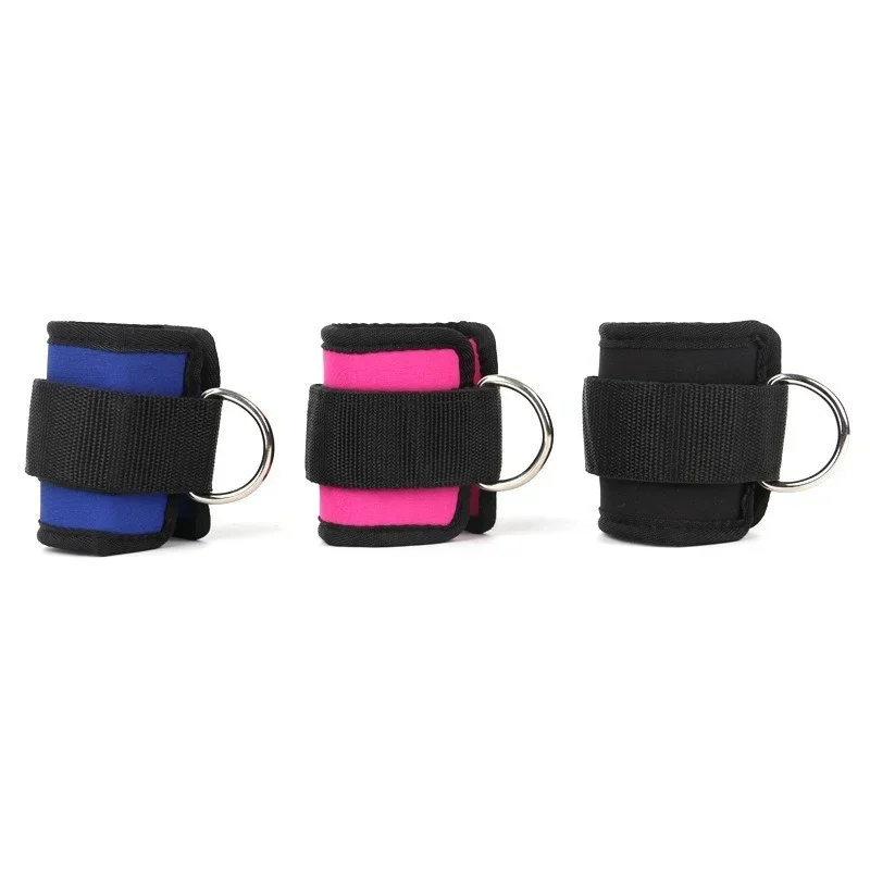 Gym Ankle Straps Double D-Ring Adjustable Neoprene Padded Cuffs Ankle Weight Leg Training Brace Support Sport Safety Abductors