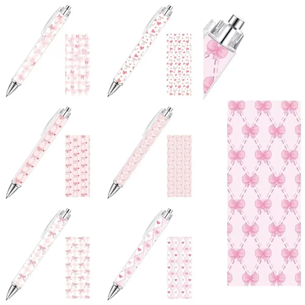 Love Heart Plastic Pen Ballpoint Pen Inner Rod Paper Insertion Gift Pen Roll Paper Cute Heart Pen School Supplies