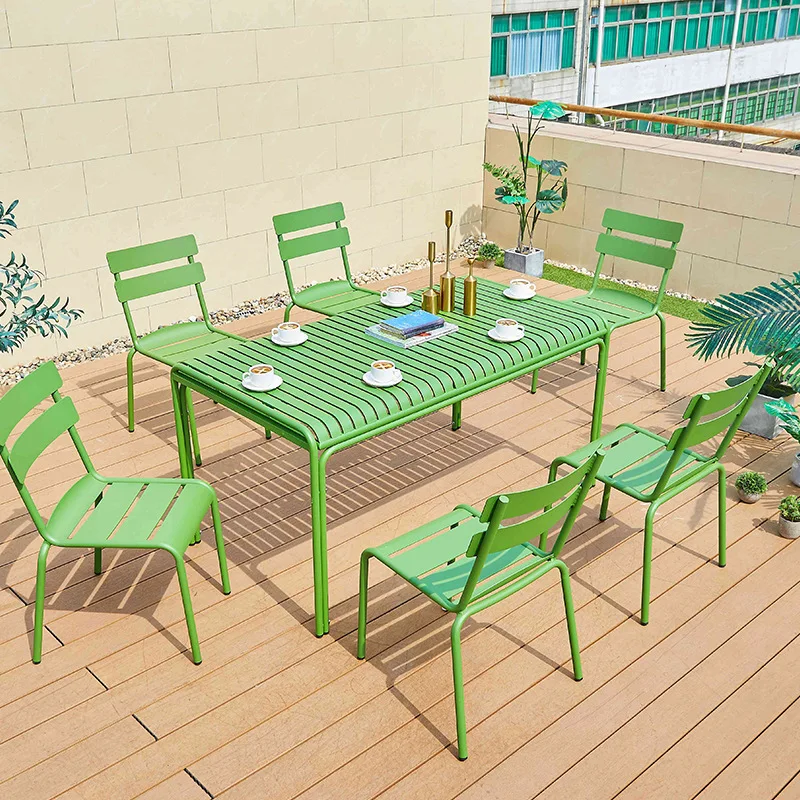 

Customizable aluminum alloy wrought iron garden outdoor table and chair set