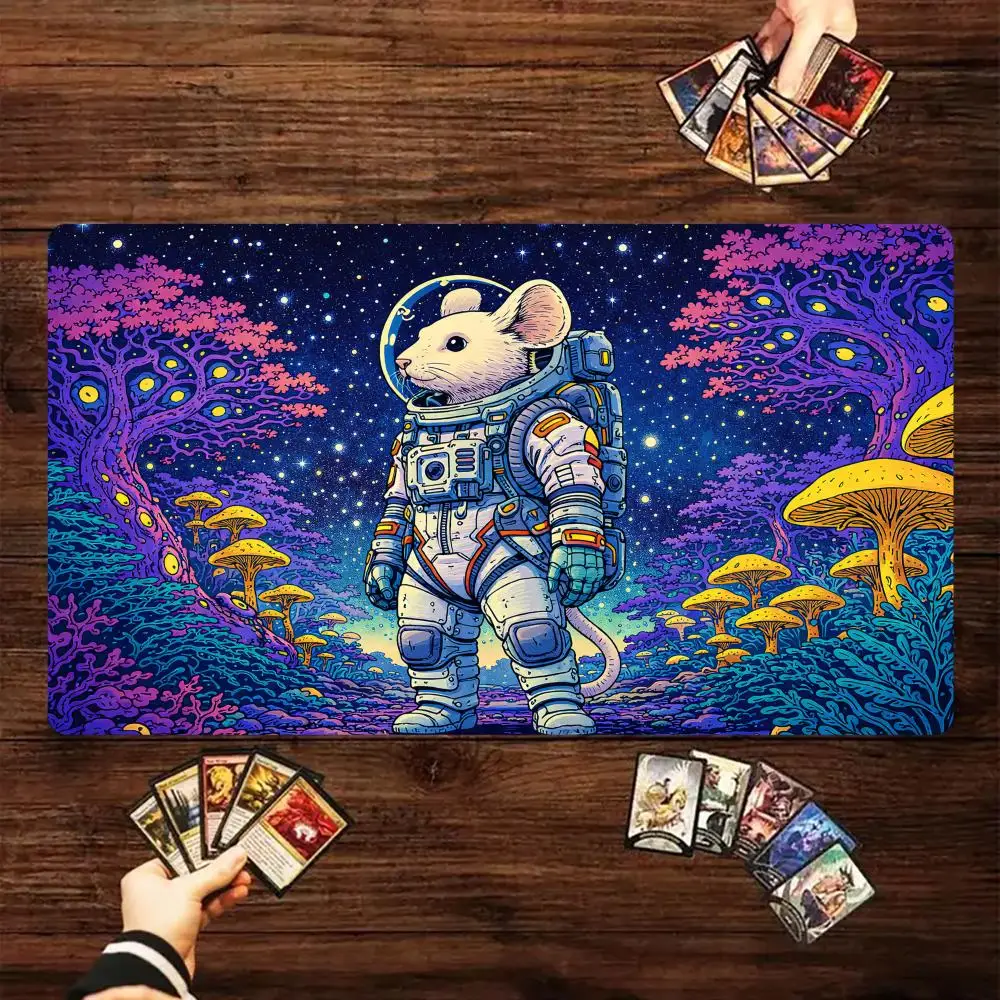 

Таинственный светящийся коврик для карточных игр «Грибной лес» (MTG Playmat) с противоскользящим основанием, игровой коврик для настольных игр и TCG
