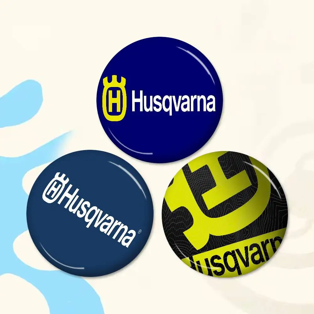 H-Husqvarnas Logo Creative Pins Funny Round Snap-in Brooch Badge Backpack Hat Accessories Jewelry Gifts for Friend - view 6