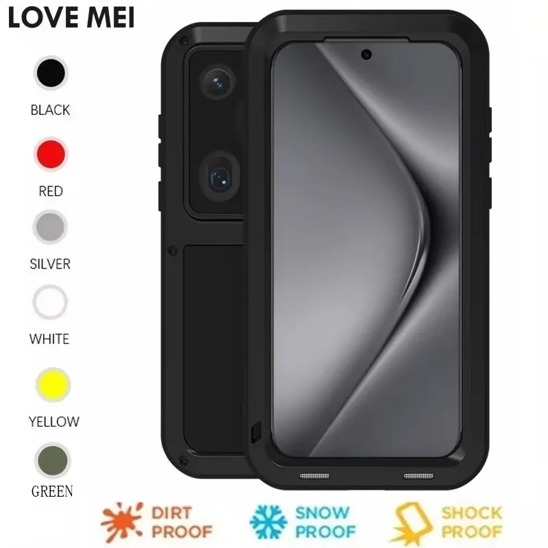 High quality luxury LOVE MEI Metal case For Huawei Pura 70 ultra 70 Pro plus Shock Dirt Proof Water Resistant Metal Armor Cover