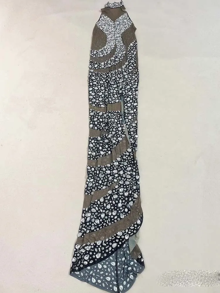 جودة عالية الساخن ختم مثير منظور شبكة الرقبة فستان معلق 2025 موضة جديدة مخصصة الملابس النسائية #6