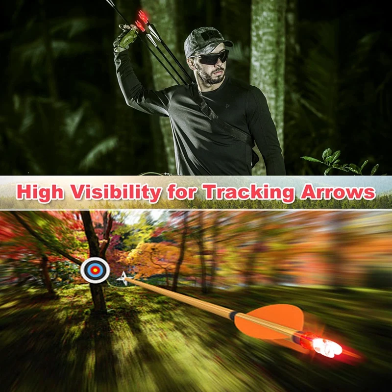 12PCS Lighted Nocks For Arrows With .204 Inside Diameter, High-Visibility Lighted Nocks, Lighted Arrows Nocks