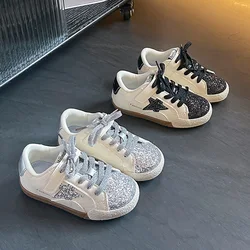 Baby Spring/autumn Fashion Sequined Catwalk Style Cute Students Sneakers Flat Vulcanized Shoes Comfortable Kids Toddler Shoes