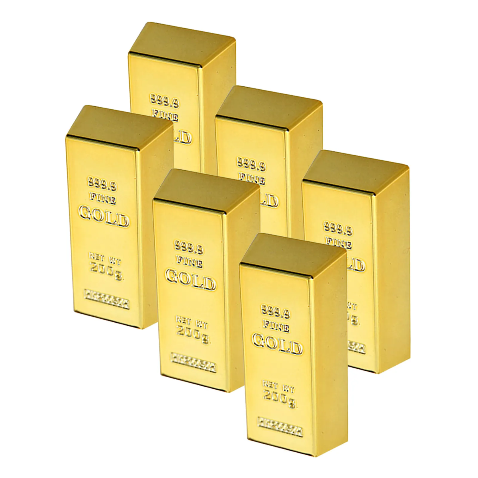 6 Pcs Gold Bar Magnets Kitchen Fridge Decorative For Locker Cute Refrigerator Decoration Sticker Decorative Fridge Magnets
