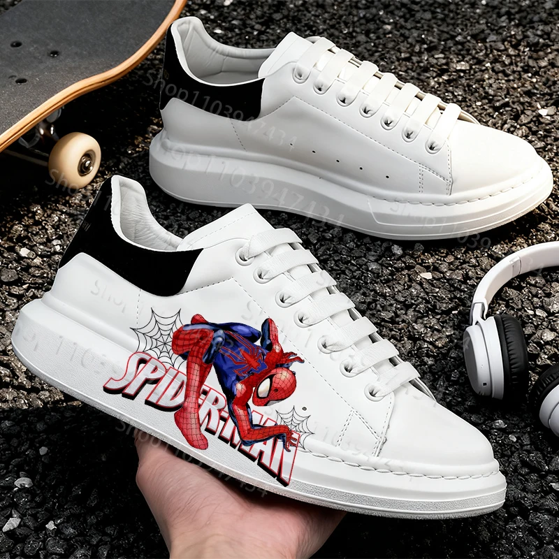 

2026 Superhero Spider Man Design Man Woman Male Shoes Simple Comfortable Unisex Wear Resistant Shoes Size 35-44