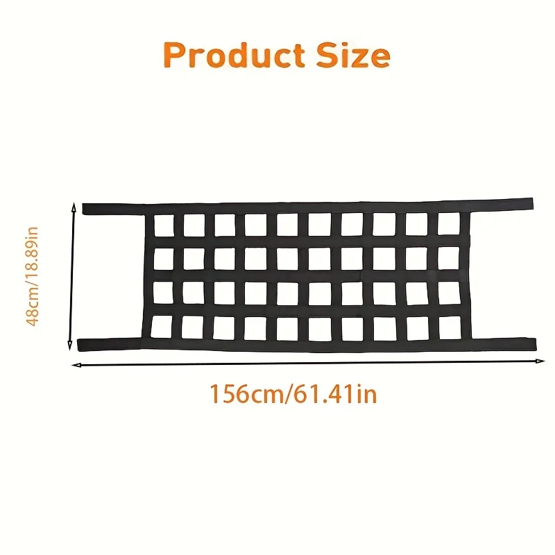 1Pc Roof Net Suitable For Wrangler Roll Cage Car Modification Accessories Multifunctional Roof Net Pocket Heat Insulation Net
