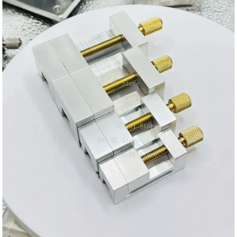 Aluminum alloy baseplate brass head pliers, stainless steel bench vice sliding table, precision watch repair bench drill motor