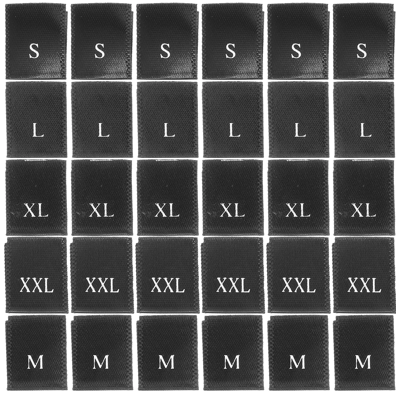

500pcs Folded Fabric Size Labels Clear Printing High Contrast Font Clothing Tags S M L XL XXL Sewing DIY Accessories