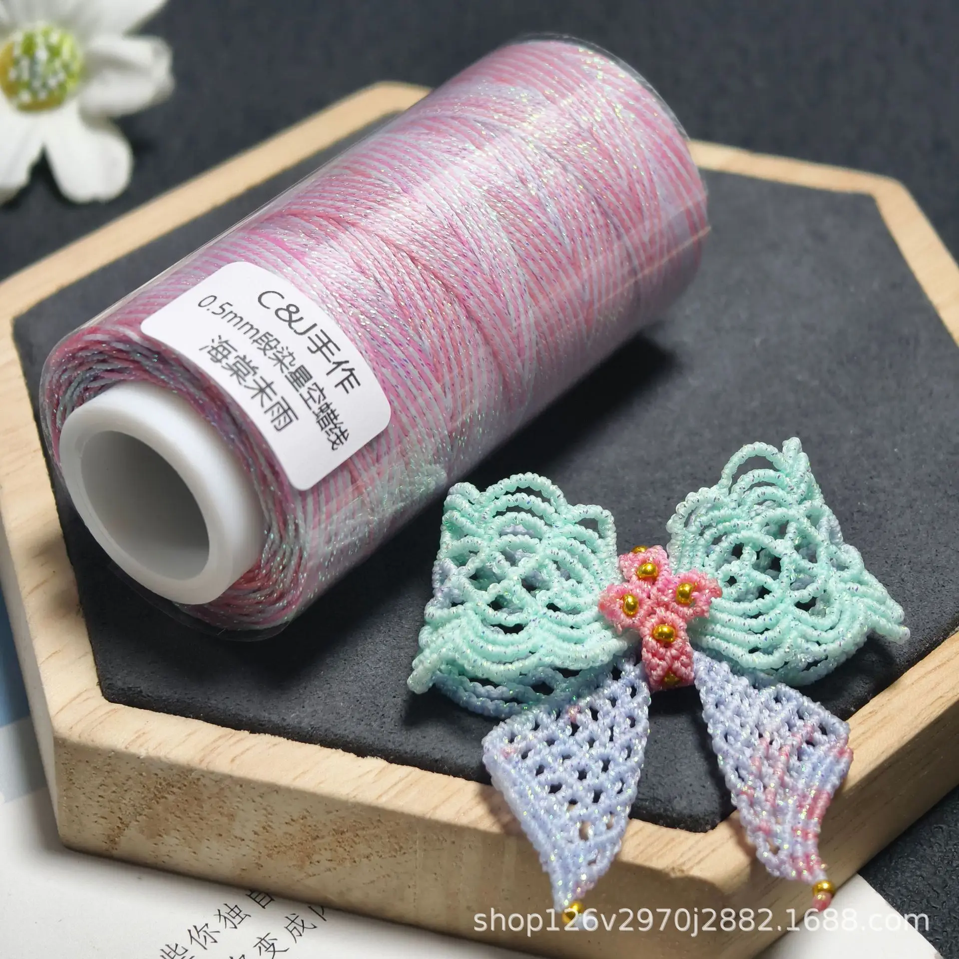 130Meters 0.5mm Segment Dyed Starry Sky Wax Wire Hand Woven Wire for Hand Woven Bracelet Necklace