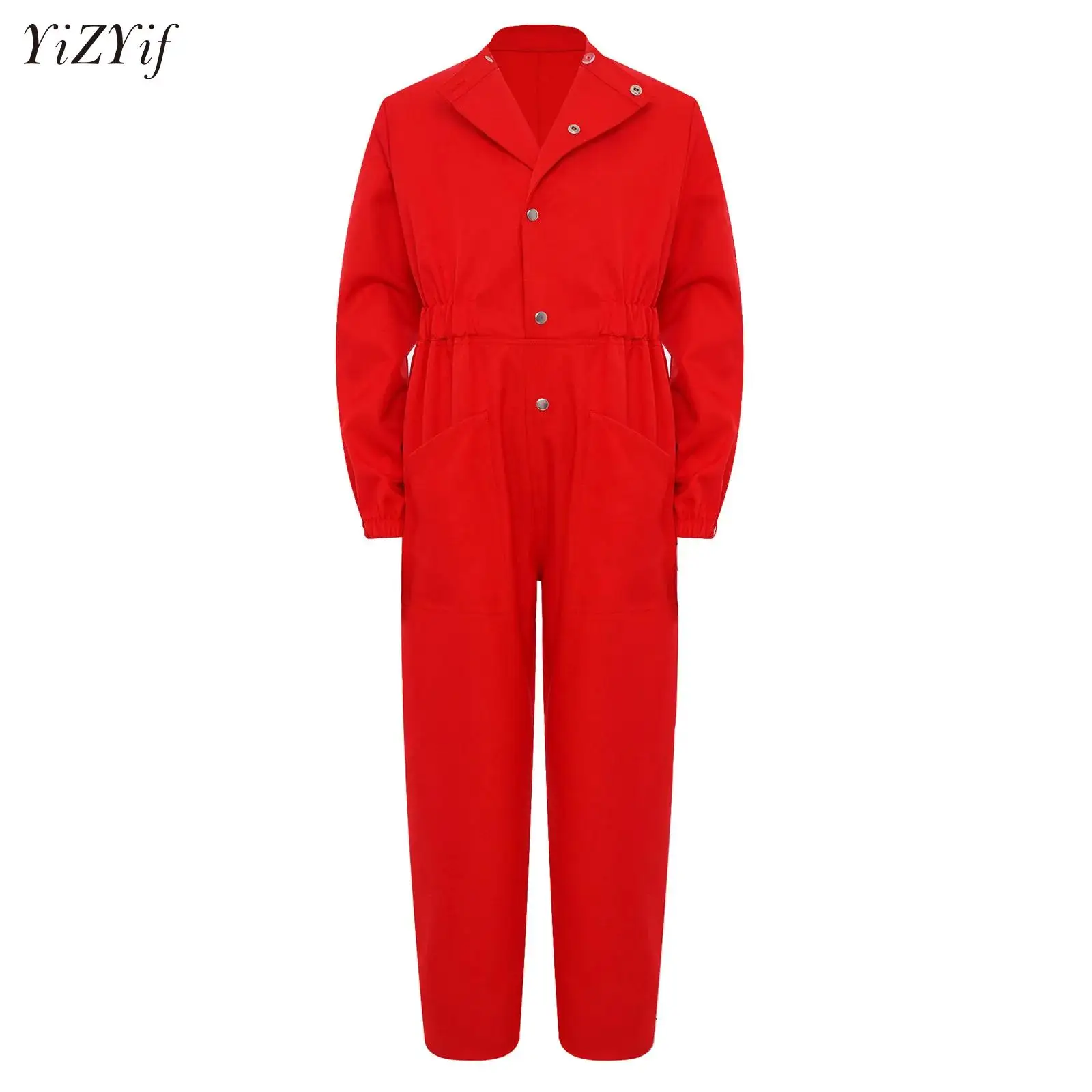 

Boys Girls Mechanic Work Coveralls Overalls Jumpsuit Solid Long Sleeve Bodysuit Workshop Uniforms Halloween Cosplay Flight Suit
