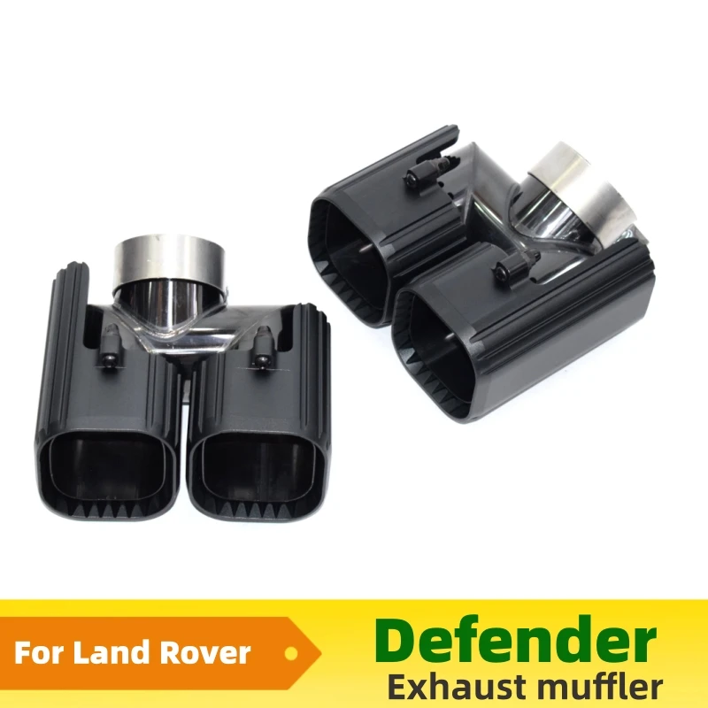 مناسبة لفوهة كاتم الصوت لاند روفر ديفندر 2020-205، طرف ذيل ماسورة العادم السوداء المربعة
