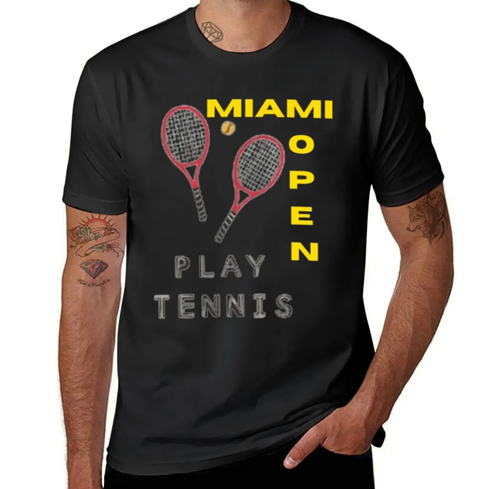 Miami Open Playe Tennis Team Désigne 2022 Poster T-Shirt funnys blanks mens graphic t-shirts