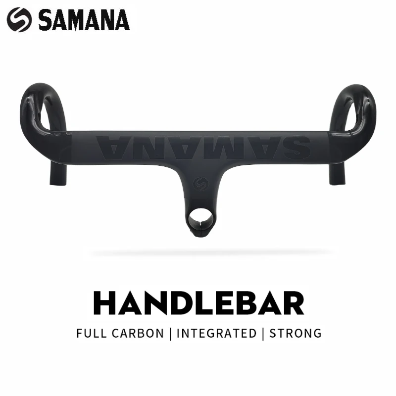 SAMANA Bicycle Handlebar T800Carbon Handlebar Integrated Road 28.6mm Integrated Road Handlebar With Bike Computer Holder