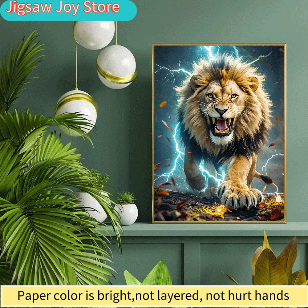 

Пазл «Лев и Молния» (1000 элементов) — Яркий изображение льва, семейное развлечение, головоломка, развивающая мышление, DIY-набор