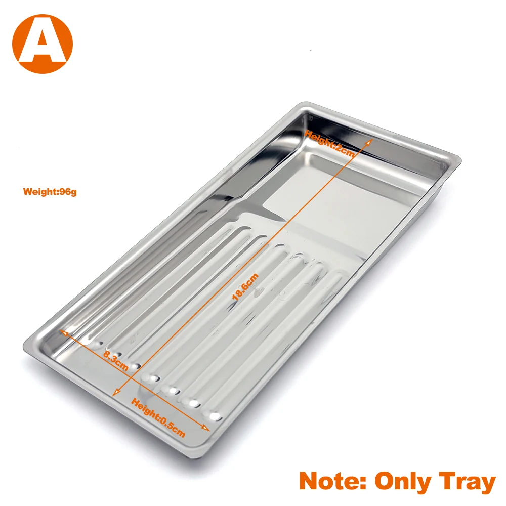 

Dental Sterilization Tray 304 Stainless Steel Medical Rectangular Surgical Metal Instrument Tray for Dental Clinic Office Use