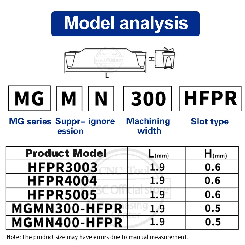 HFPR3003 HFPR4004 HFPR5005 MGMN300-HFPR 4204-HFPR Lathe End Face Grooving Insert Cutting Tool HFPR/MGMN Numerical Control Cutter