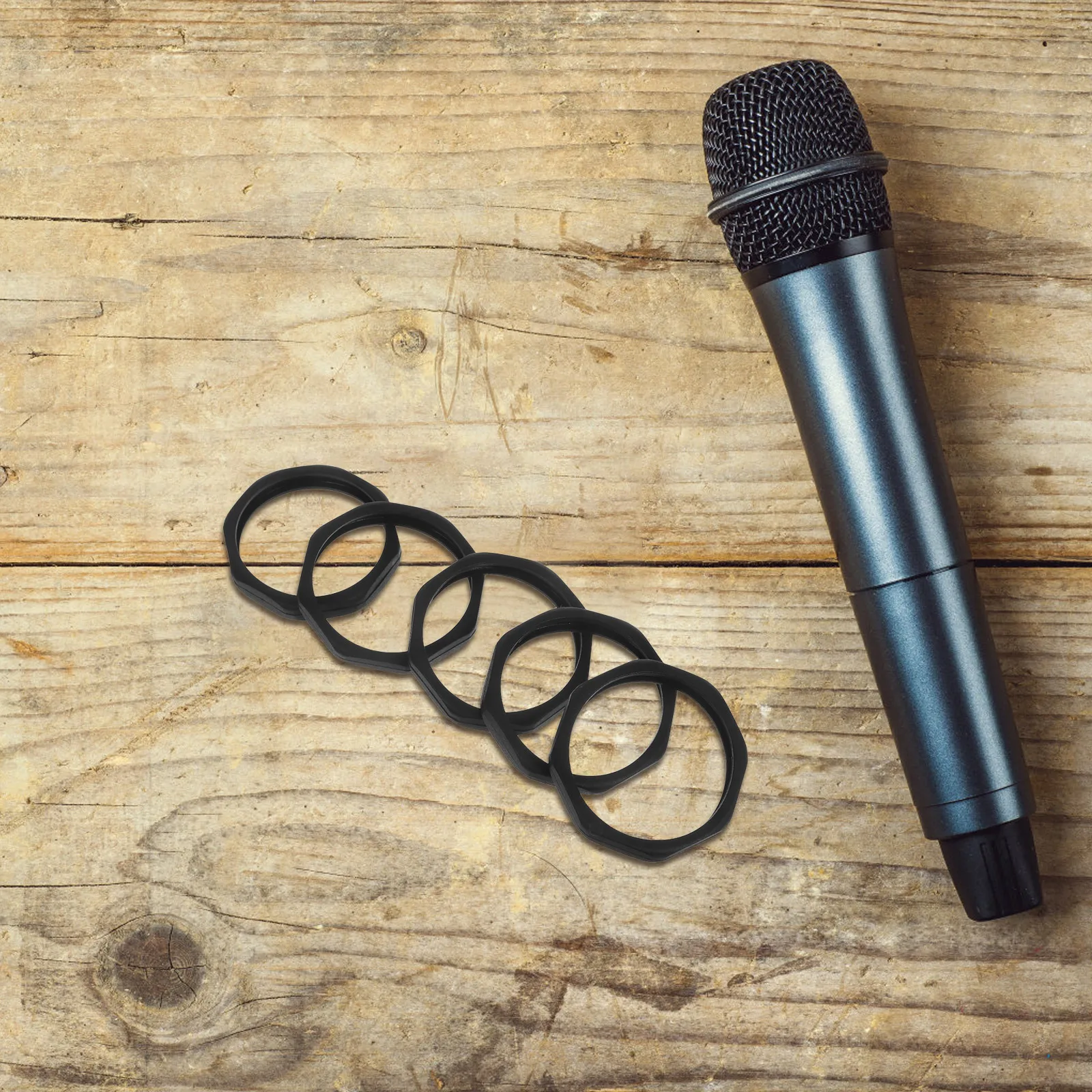 

5Pcs Anti-Slip Microphone Sleeve for 50Mm Mic Anti-Rolling Ring Protection Cover for Ktv Dance Interview Use