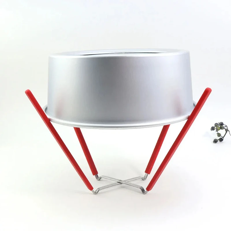 Cooling Stainless Steel 4 Prong Design Silicone Protection Collapsible Baking Rack Metal Cake Rack Baking Tool