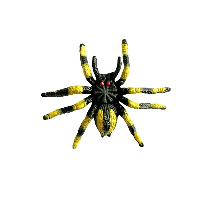 10 teile/beutel 6,3 cm Simulation Spinne Modell Lustige Kunststoff Mini Gefälschte Spinne Halloween Parodie Streich Horror Requisiten Kinder Neuheit spielzeug