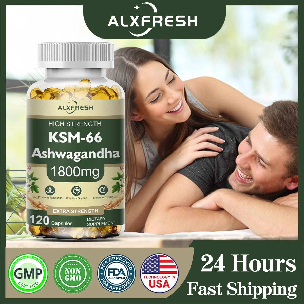 

Natural Ashwagandha Capsule Supplements | Potent Concentrated Extract | Maximum Strength Formula | Non-GMO Vegan